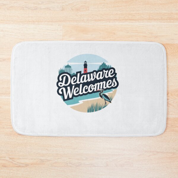 Item preview,  Delaware Welcomes Flag Map Dover, Wilmington, Delaware River, designed and sold by AnimalsDH305.