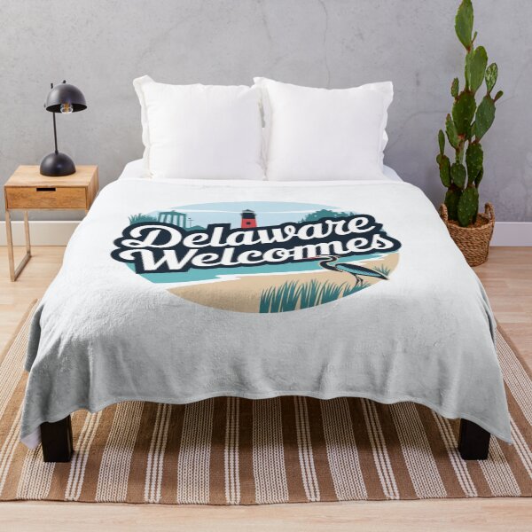 Item preview, Delaware Welcomes Flag Map Dover, Wilmington, Delaware River, designed and sold by AnimalsDH305.