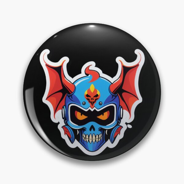 Item preview, Demonio que lleva un casco y tiene cuernos y alas de color rojo. designed and sold by Shining321.