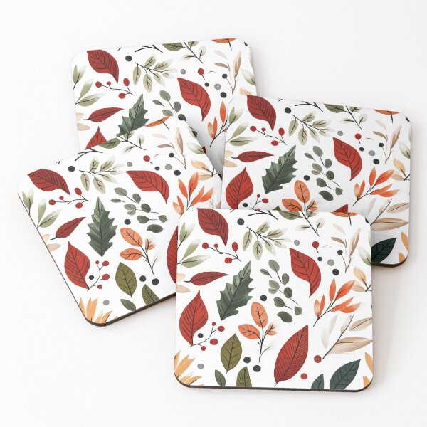 Item preview, Holiday-inspired patterns with leaves and berries designed and sold by Piotrek0001.