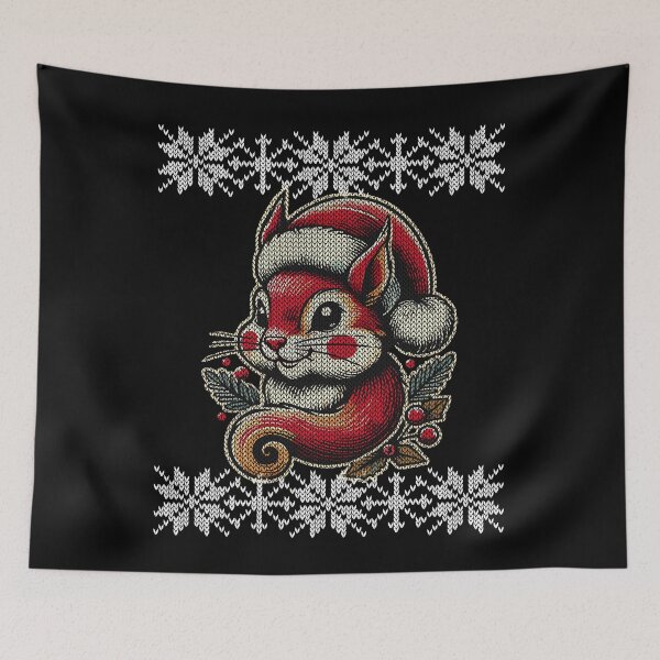 Item preview, Christmas Squirrel Motif Knitted Look designed and sold by LuminOrb.