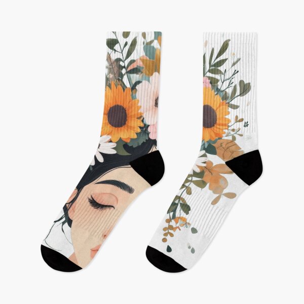 Item preview, Serene Young Woman With Floral Crown And Calm Expression designed and sold by estampavibe.