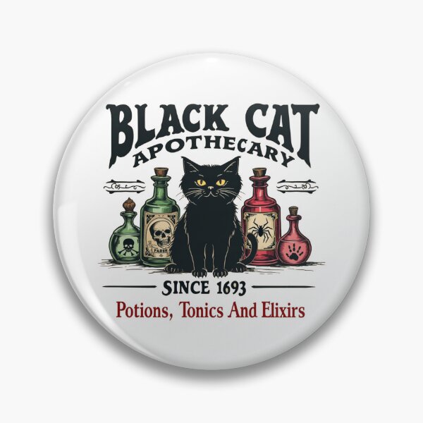 Item preview, Retro Scary Black Cat Apothecary Witchy Wicca Spooky designed and sold by Blok45.