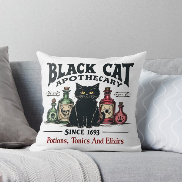 Item preview, Retro Scary Black Cat Apothecary Witchy Wicca Spooky designed and sold by Blok45.
