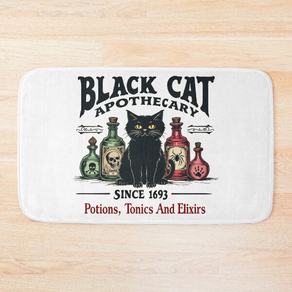 Item preview, Retro Scary Black Cat Apothecary Witchy Wicca Spooky designed and sold by Blok45.