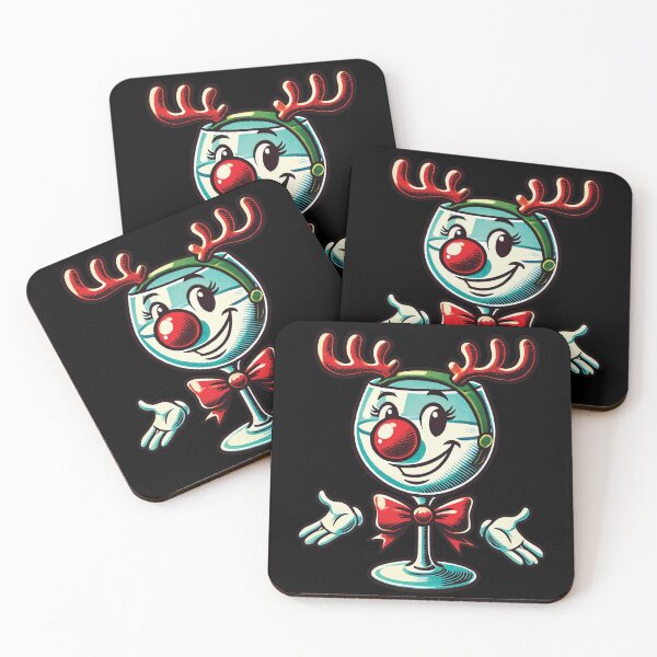 Item preview, Festive Wine Glass Reindeer Cheer designed and sold by LuminOrb.