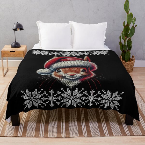Item preview, Cute Squirrel With A Christmas Hat Motif designed and sold by LuminOrb.