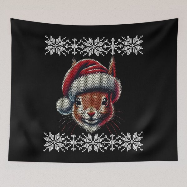 Item preview, Cute Squirrel With A Christmas Hat Motif designed and sold by LuminOrb.