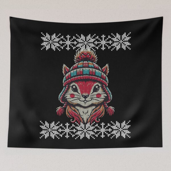 Item preview, Winter Knitted Look Squirrel With Hat designed and sold by LuminOrb.