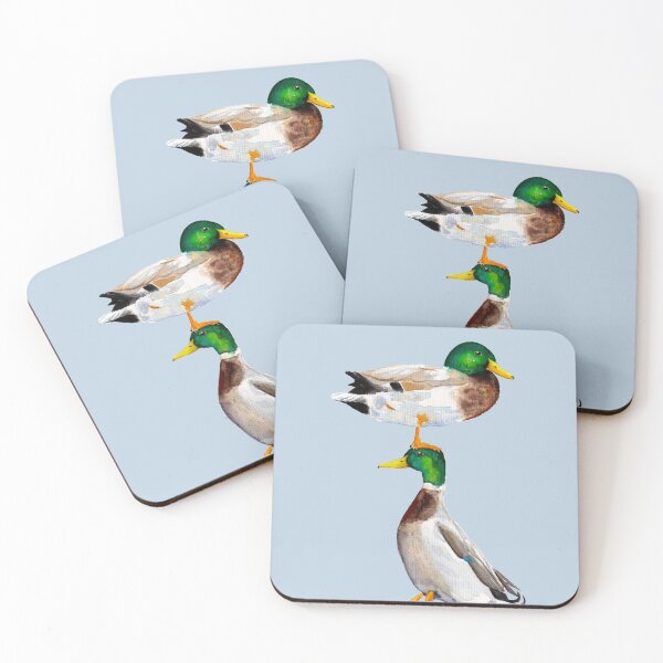 Item preview, stacked ducks watercolor painting designed and sold by EwieEnte.