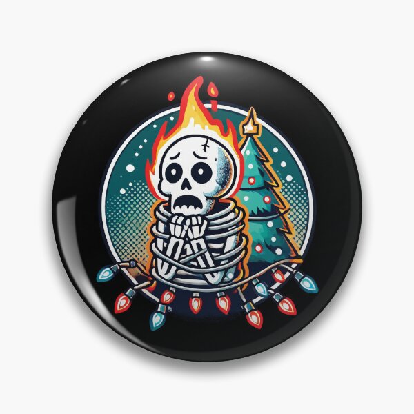 Item preview, Skeleton Christmas Lights On Fire designed and sold by LuminOrb.