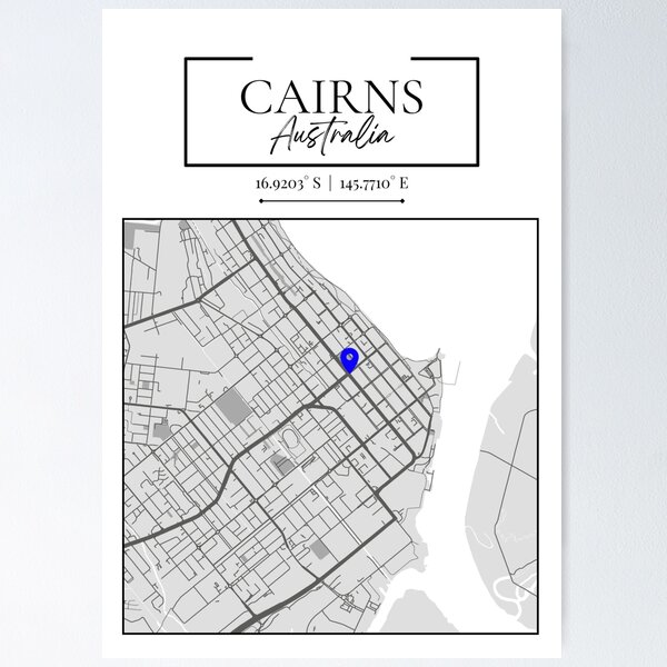 Item preview, Cairns City Australian Map Print designed and sold by JoyfulPaperie.