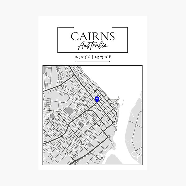 Item preview, Cairns City Australian Map Print designed and sold by JoyfulPaperie.