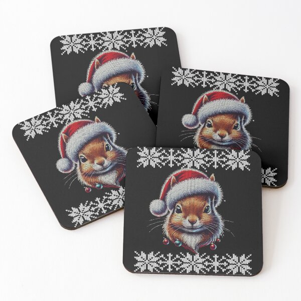 Item preview, Christmas Squirrel With Santa Hat designed and sold by LuminOrb.