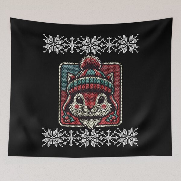 Item preview, Winter Squirrel With Hat And Pattern designed and sold by LuminOrb.