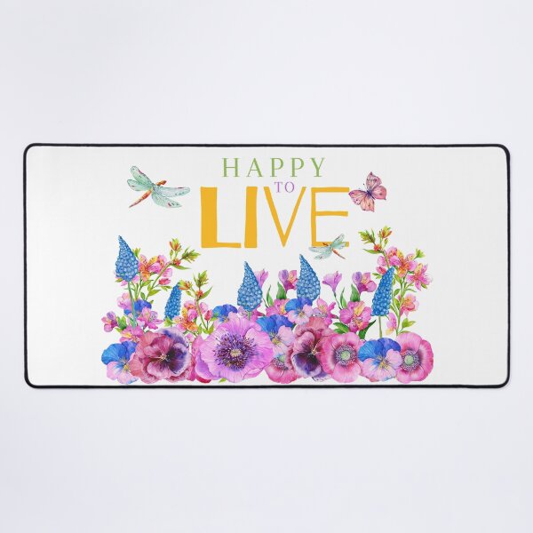 Item preview, Happy To Live, Dragonflies, Butterflies And Flowers designed and sold by Henrylizarraga.