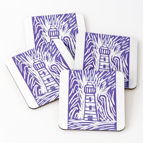Item preview, Donaghadee Lighthouse during a storm. Lino print. designed and sold by DebTheZeb.