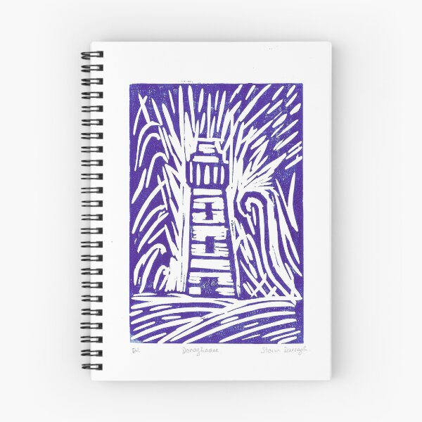 Item preview, Donaghadee Lighthouse during a storm. Lino print. designed and sold by DebTheZeb.