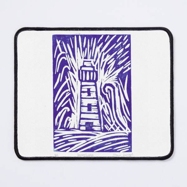 Item preview, Donaghadee Lighthouse during a storm. Lino print. designed and sold by DebTheZeb.