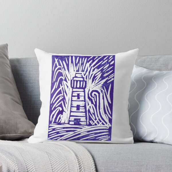 Item preview, Donaghadee Lighthouse during a storm. Lino print. designed and sold by DebTheZeb.