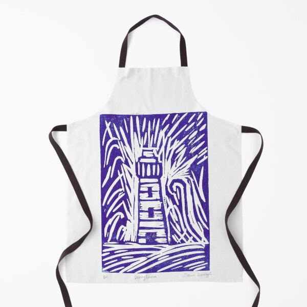 Item preview, Donaghadee Lighthouse during a storm. Lino print. designed and sold by DebTheZeb.