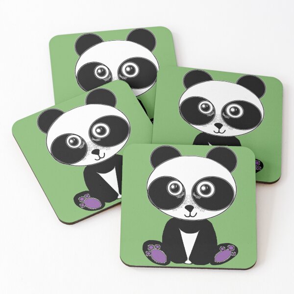 Artikelvorschau, Einzigartiges Sommersprossen-Panda-Design mit lila Zehenbohnen – süßer Schwarz-Weiß-Druck entworfen und verkauft von PaintThatSheep Art Shop.