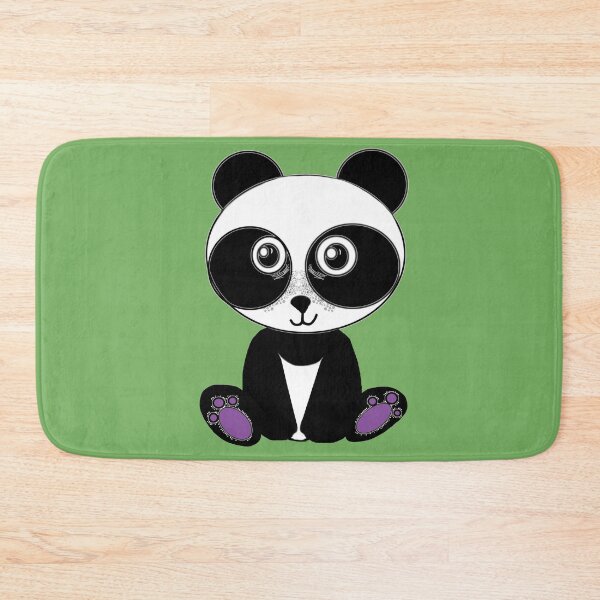 Item preview, Unique Freckled Panda Design with Purple Toe Beans – Cute Black and White Print designed and sold by PaintThatSheep Art Shop.