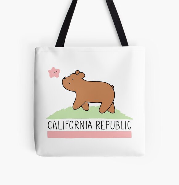 Kawaii California Republic All Over Print Tote Bag