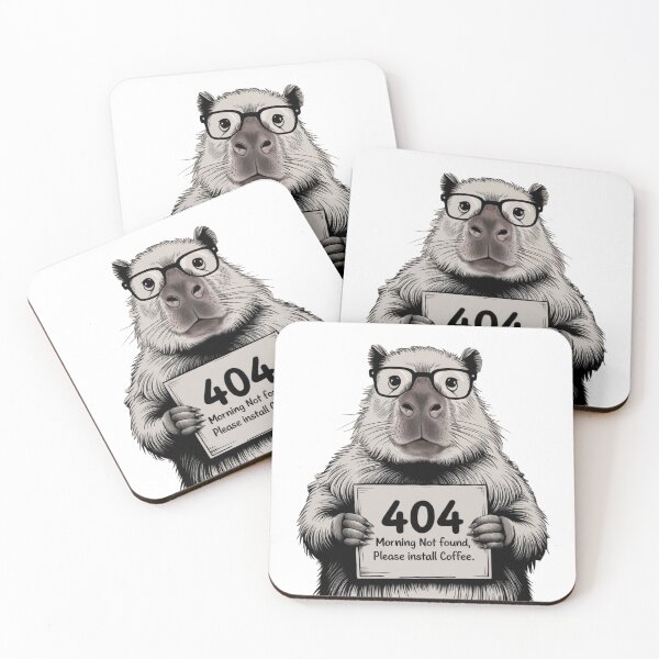 Item preview, Morning capybara coffee 404 not found  designed and sold by laura-in-rome.