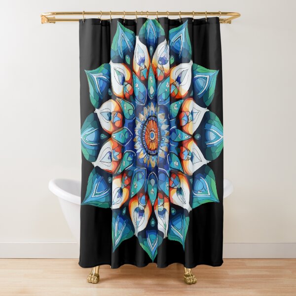 Item preview, Mandala Pretty in Blues, White & Coral designed and sold by UglyMandalas.