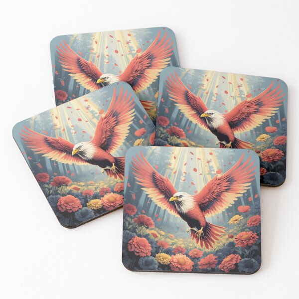 Item preview, Majestic Bird In Flight Amidst Vibrant Floral Meadow designed and sold by estampavibe.