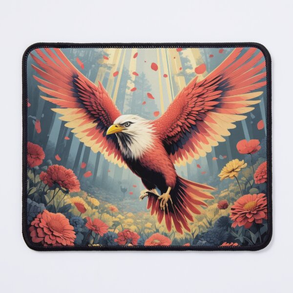 Item preview, Majestic Bird In Flight Amidst Vibrant Floral Meadow designed and sold by estampavibe.