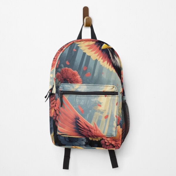 Item preview, Majestic Bird In Flight Amidst Vibrant Floral Meadow designed and sold by estampavibe.