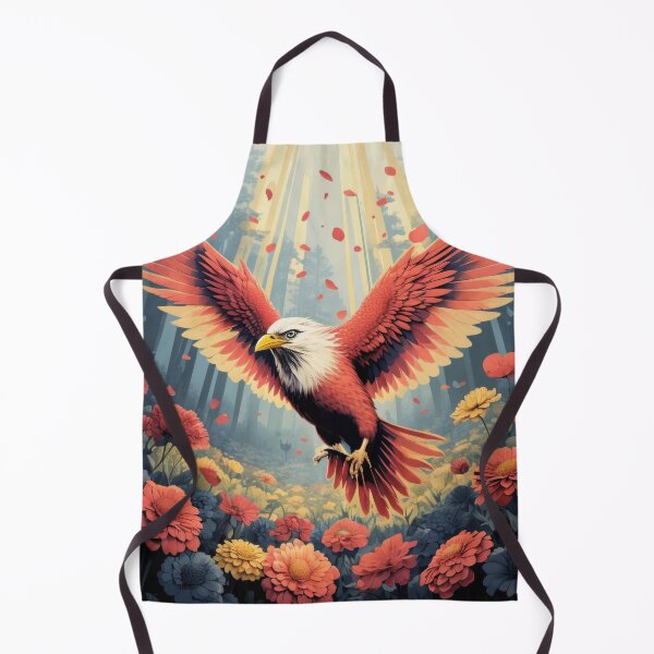Item preview, Majestic Bird In Flight Amidst Vibrant Floral Meadow designed and sold by estampavibe.