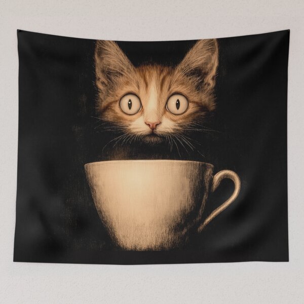 Item preview, Kitten in Need of Caffeine. Wot No Coffee? designed and sold by Shoot-The-Moon.