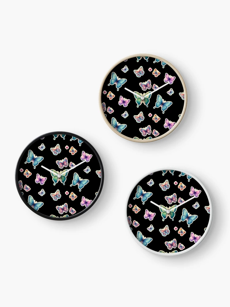Thumbnail 3 of 4, Clock, Butterfly Sticker Collection designed and sold by Lunar009.