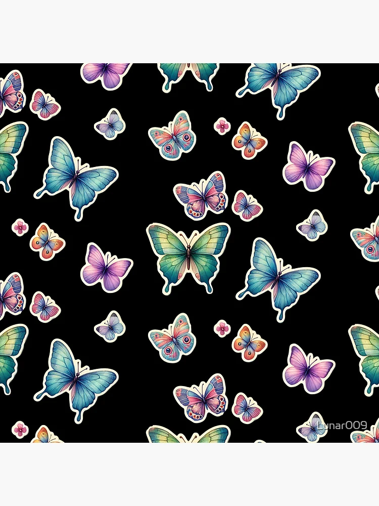 Thumbnail 4 of 4, Clock, Butterfly Sticker Collection designed and sold by Lunar009.