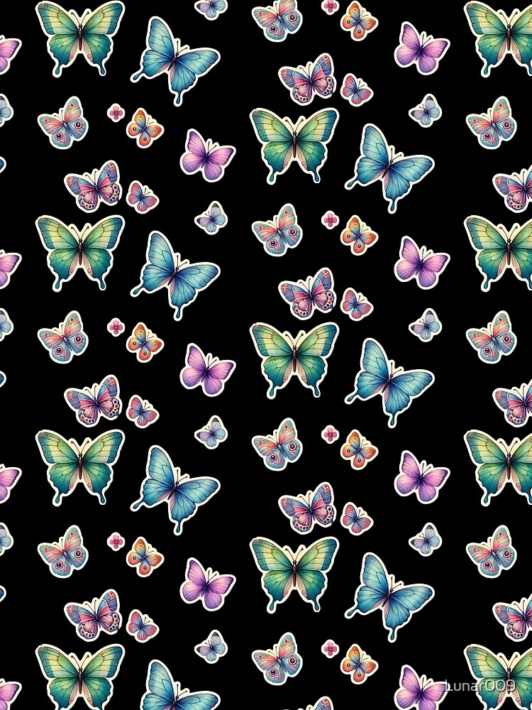 Thumbnail 3 of 3, Scarf, Butterfly Sticker Collection designed and sold by Lunar009.