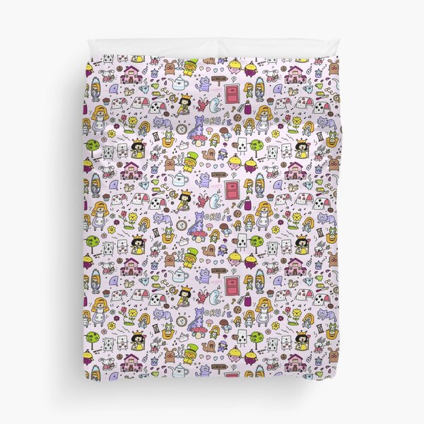 Alice in Doodleland Duvet Cover