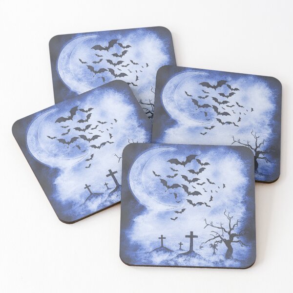 Item preview, crescent moon, misty burial mounds, bats designed and sold by Kirei-Lily.