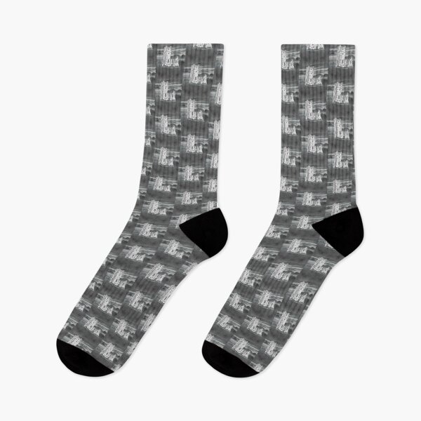 Item preview, black and white, ruins, foggy landscapes designed and sold by Kirei-Lily.