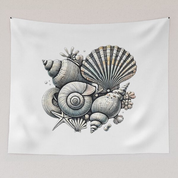 Item preview, sea shells sticker  designed and sold by NCNGDESIGN.