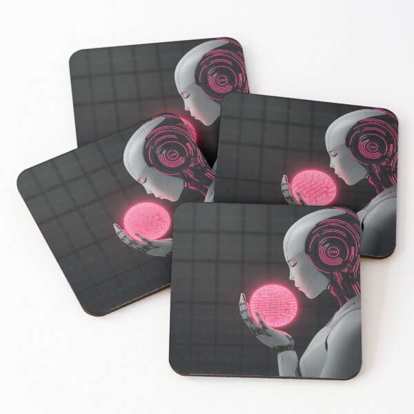 Item preview, 3D Render of Robot Woman with Glowing Pink Sphere  designed and sold by Soul-Sparks.