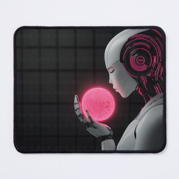 Item preview, 3D Render of Robot Woman with Glowing Pink Sphere  designed and sold by Soul-Sparks.