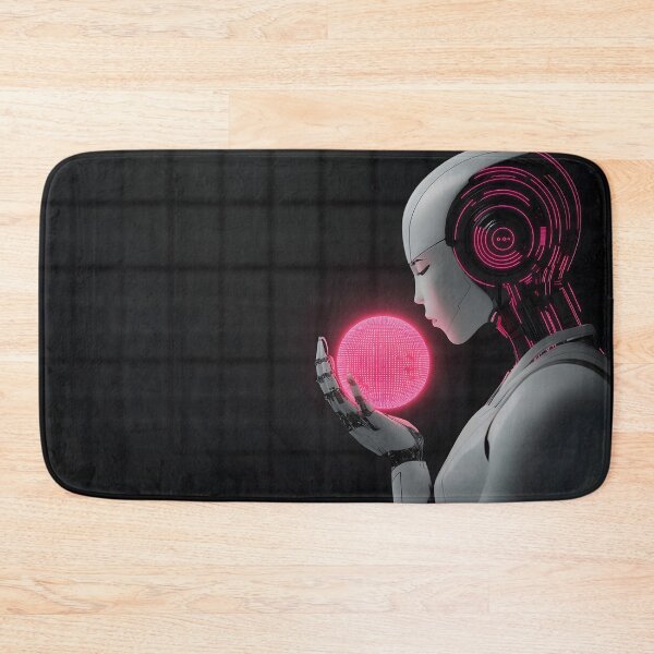 Item preview, 3D Render of Robot Woman with Glowing Pink Sphere  designed and sold by Soul-Sparks.
