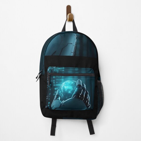 Item preview, AI Robot with Holographic Code - Futuristic Tech designed and sold by Soul-Sparks.