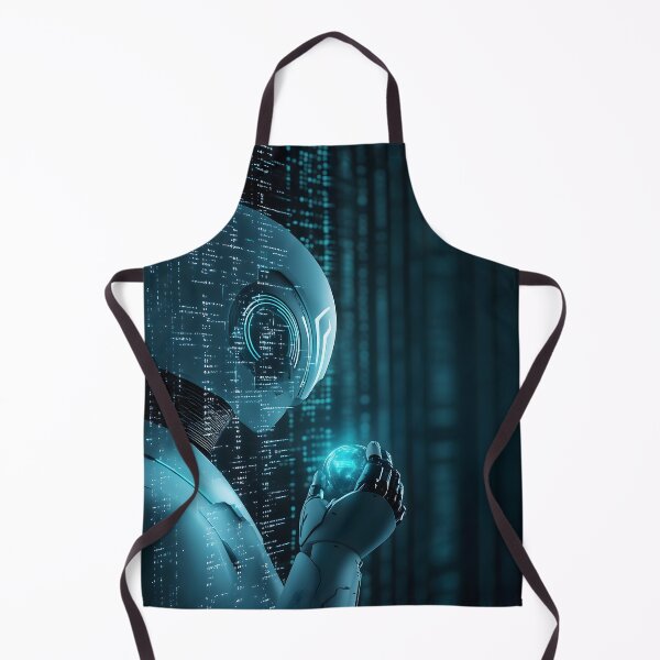Item preview, AI Robot with Holographic Code - Futuristic Tech designed and sold by Soul-Sparks.