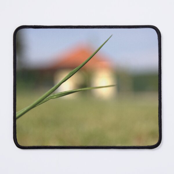 Item preview, simple photo of a distant house and a blade of grass designed and sold by goosebumps78.