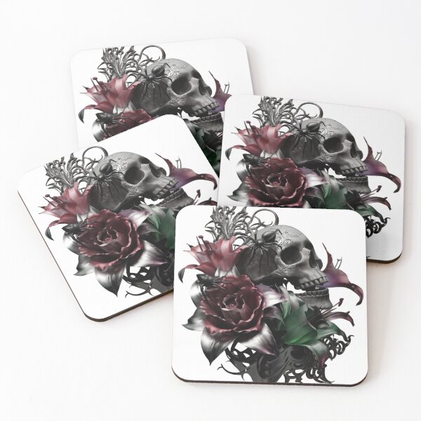 Item preview, "Elegance in Darkness: Skulls, Spiders, and Floral Artistry" designed and sold by Bohospiritart.
