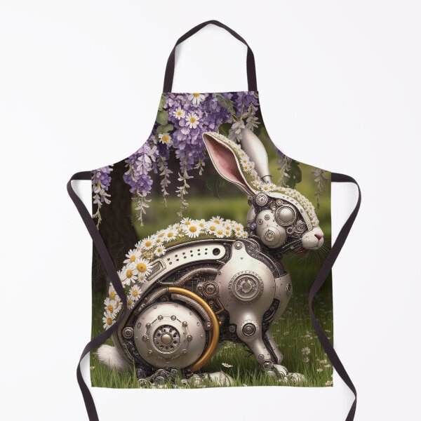Item preview, Steampunk Mechanical Rabbit in Floral Garden designed and sold by ZetaDream.